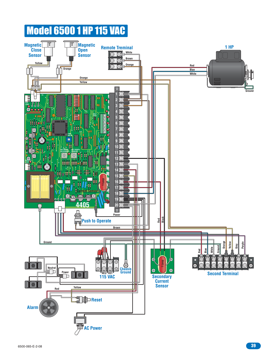 Secondary current sensor, Magnetic close sensor, Current sensor | Controlled Products Systems Group 6500-083 User Manual | Page 40 / 46