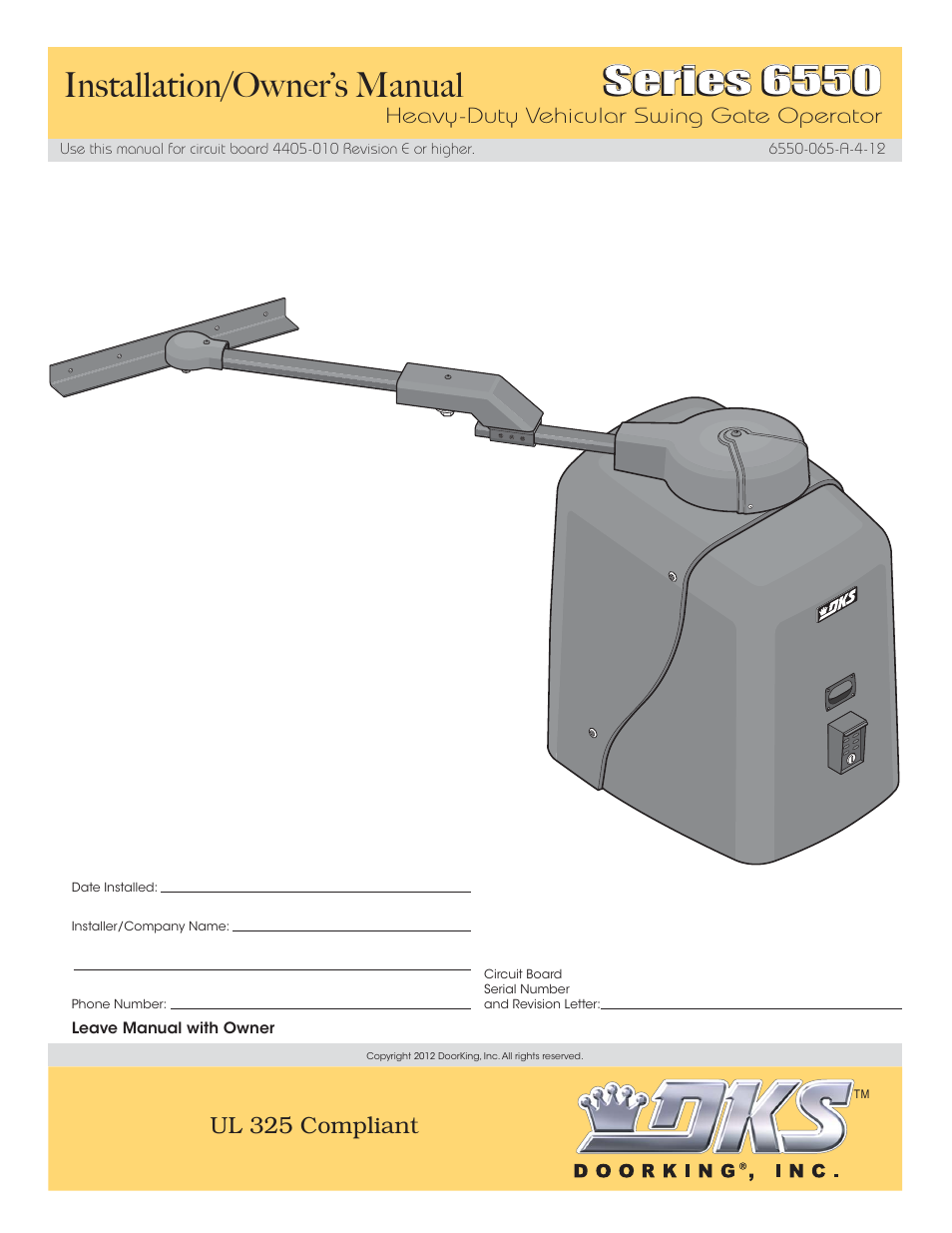Controlled Products Systems Group 6550-080 User Manual | 42 pages