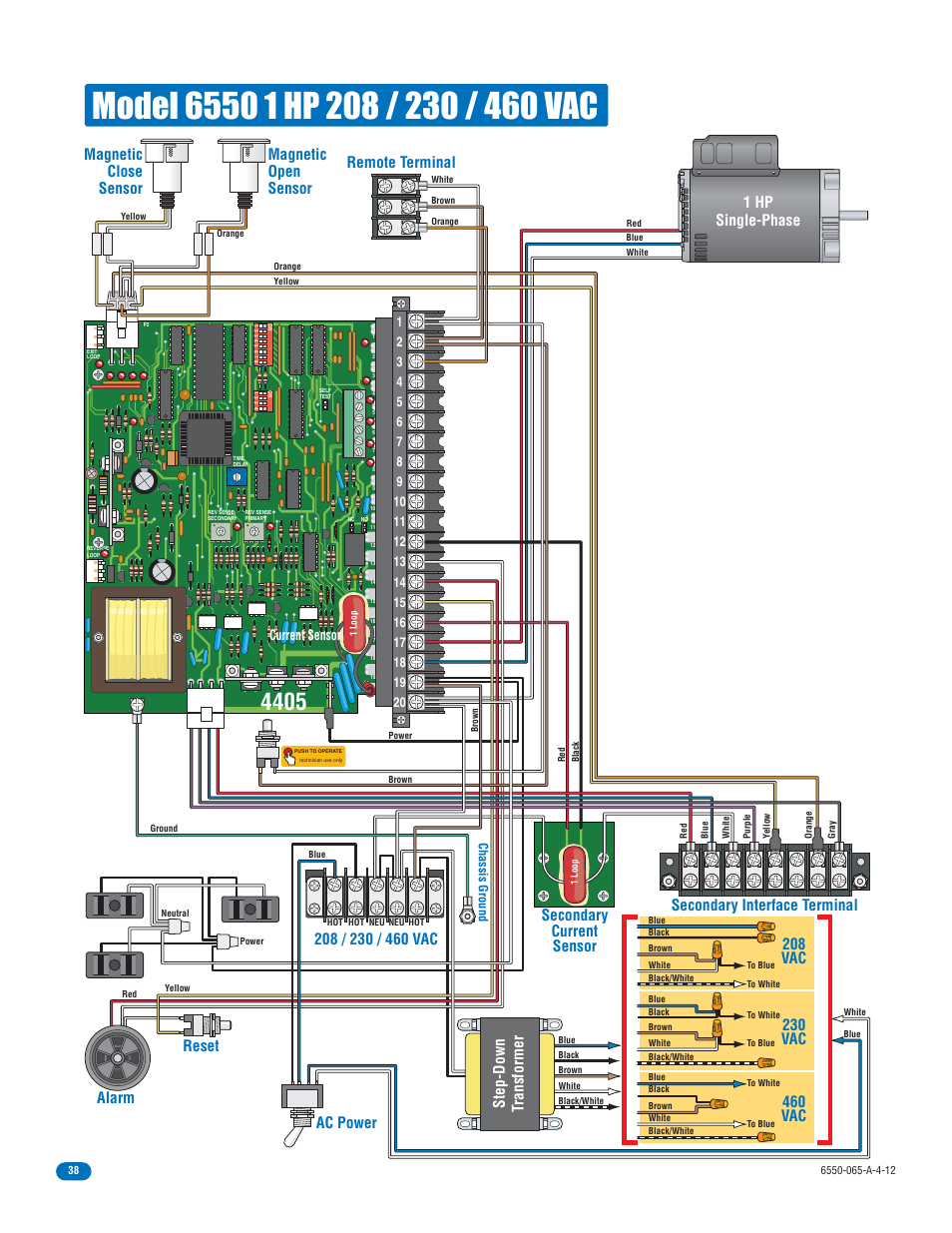 Secondary current sensor, Magnetic close sensor, Step-down transformer 1 hp single-phase | Current sensor | Controlled Products Systems Group 6550-080 User Manual | Page 40 / 42
