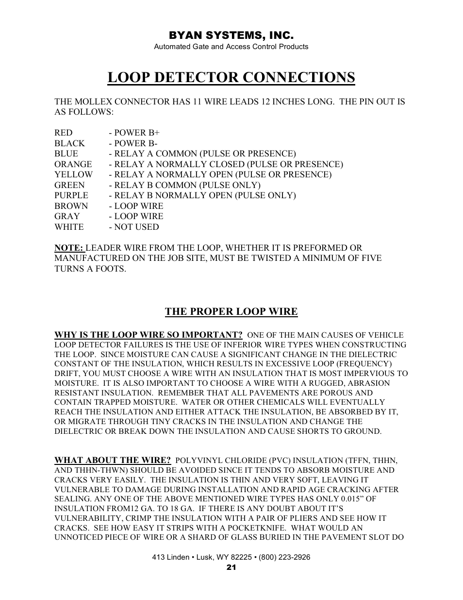 Loop detector connections | Controlled Products Systems Group 800IOL User Manual | Page 22 / 30