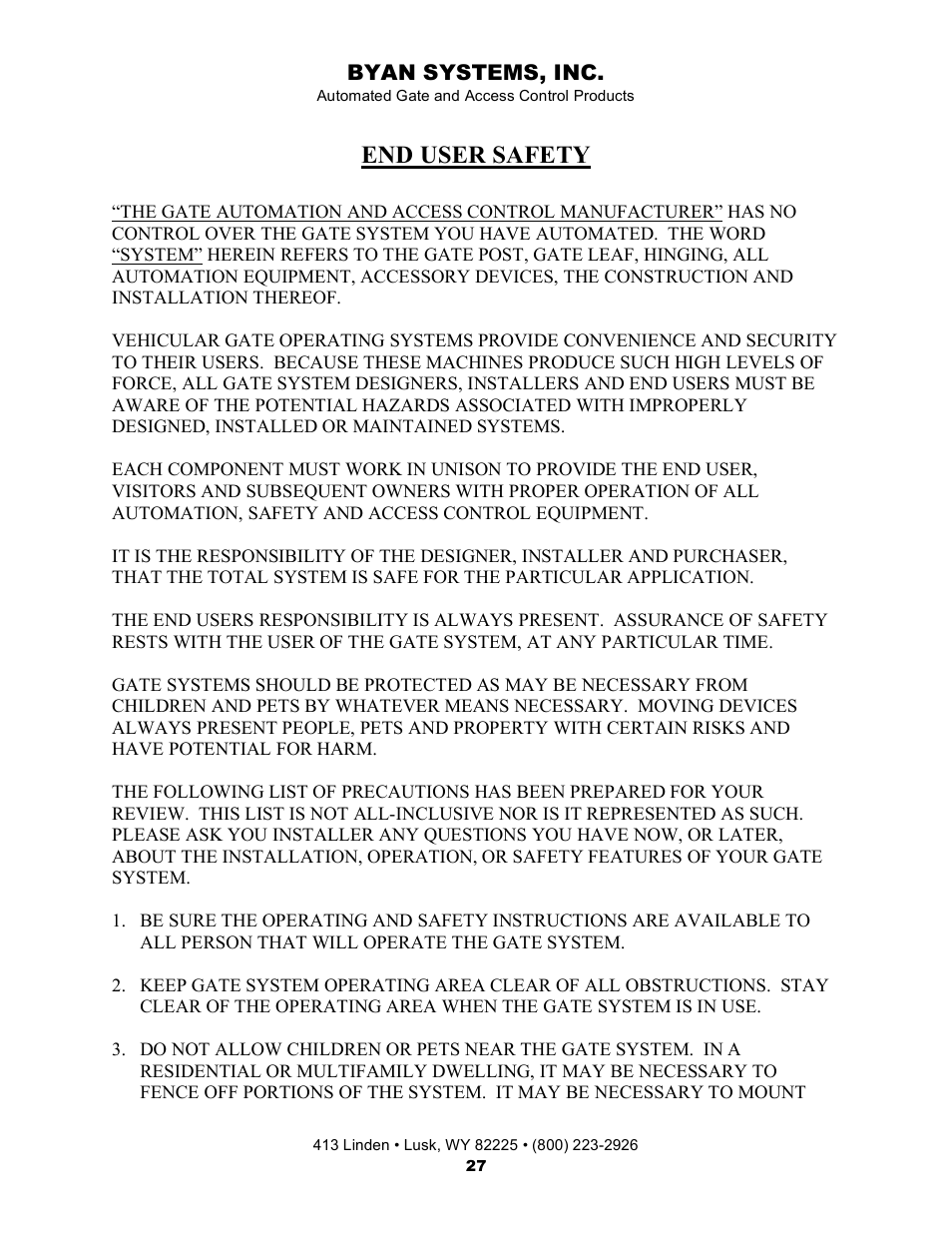 End user safety | Controlled Products Systems Group 800IOL User Manual | Page 28 / 30