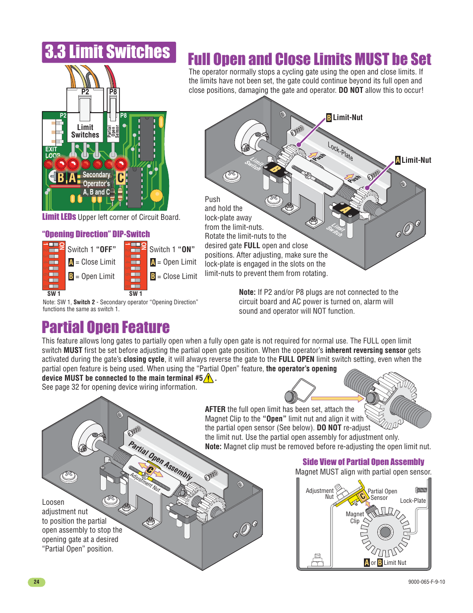 3 limit switches, Ac b, Ac c c | Controlled Products Systems Group 9000-080 User Manual | Page 26 / 44