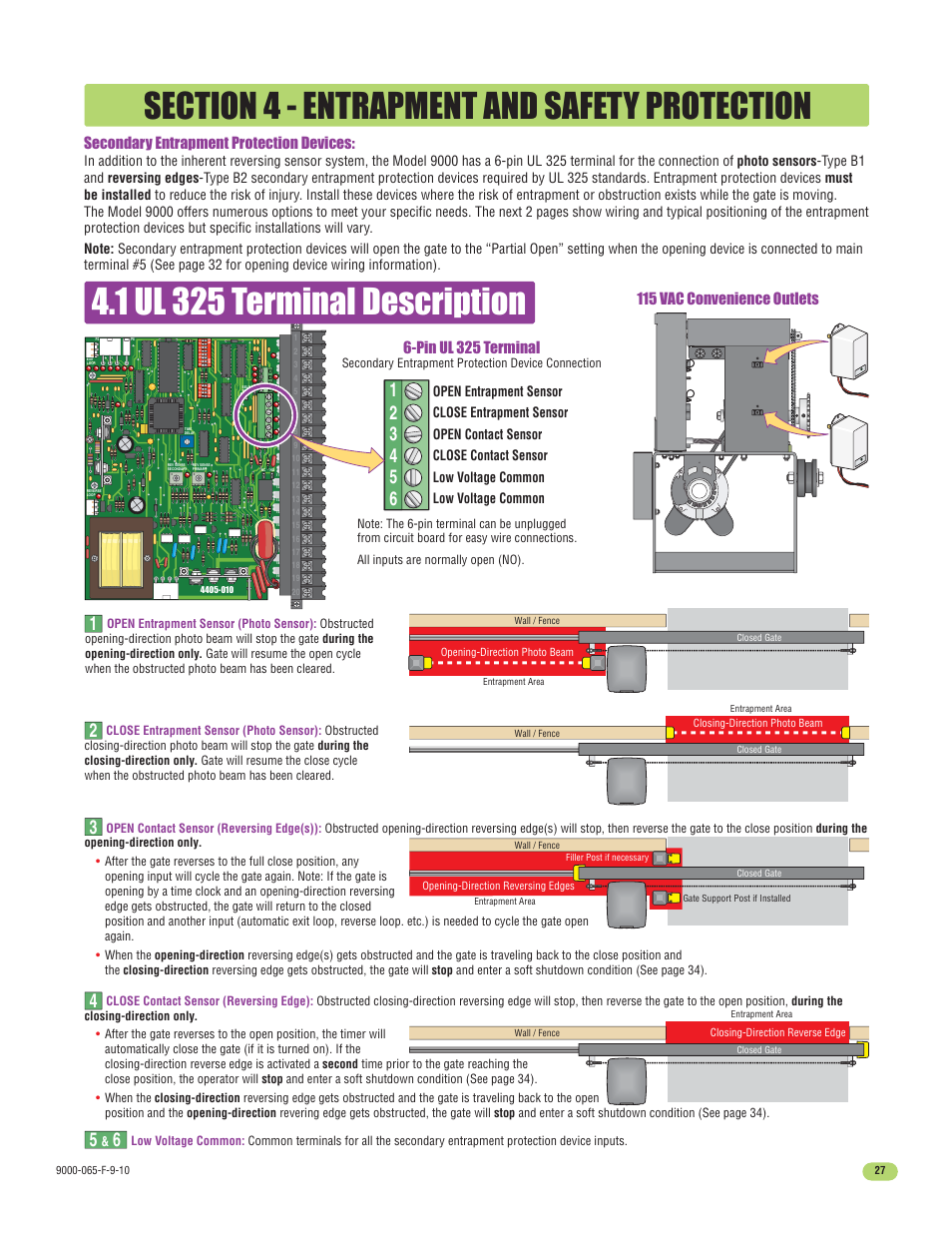 Pin ul 325 terminal | Controlled Products Systems Group 9000-080 User Manual | Page 29 / 44
