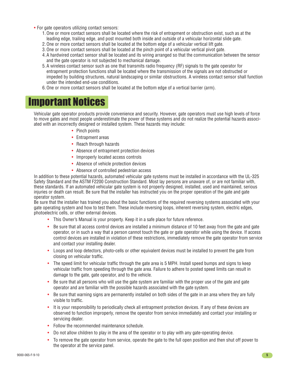 Important notices | Controlled Products Systems Group 9000-080 User Manual | Page 7 / 44