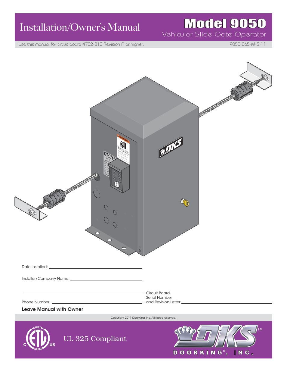 Controlled Products Systems Group 9050-080 User Manual | 42 pages