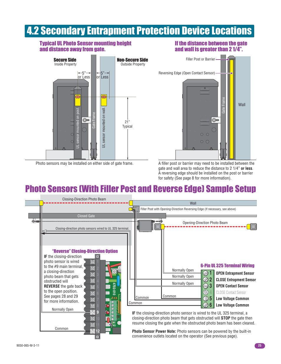 2 secondary entrapment protection device locations | Controlled Products Systems Group 9050-080 User Manual | Page 27 / 42