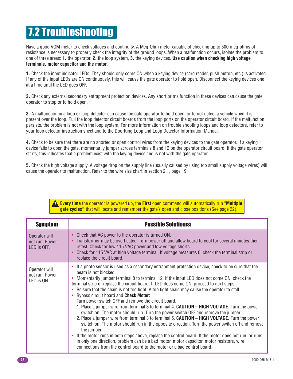 2 troubleshooting | Controlled Products Systems Group 9050-080 User Manual | Page 38 / 42