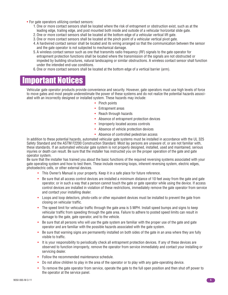 Important notices | Controlled Products Systems Group 9050-080 User Manual | Page 7 / 42