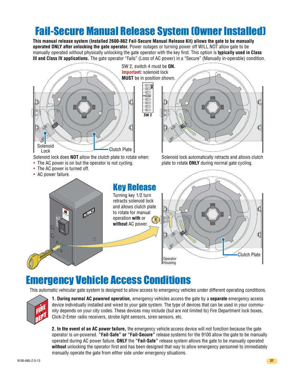 Key release | Controlled Products Systems Group 9100-080 User Manual | Page 39 / 46