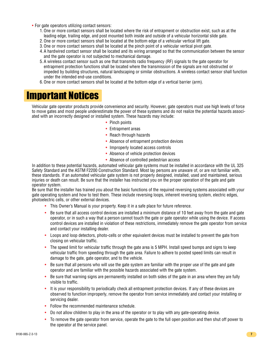 Important notices | Controlled Products Systems Group 9100-080 User Manual | Page 9 / 46