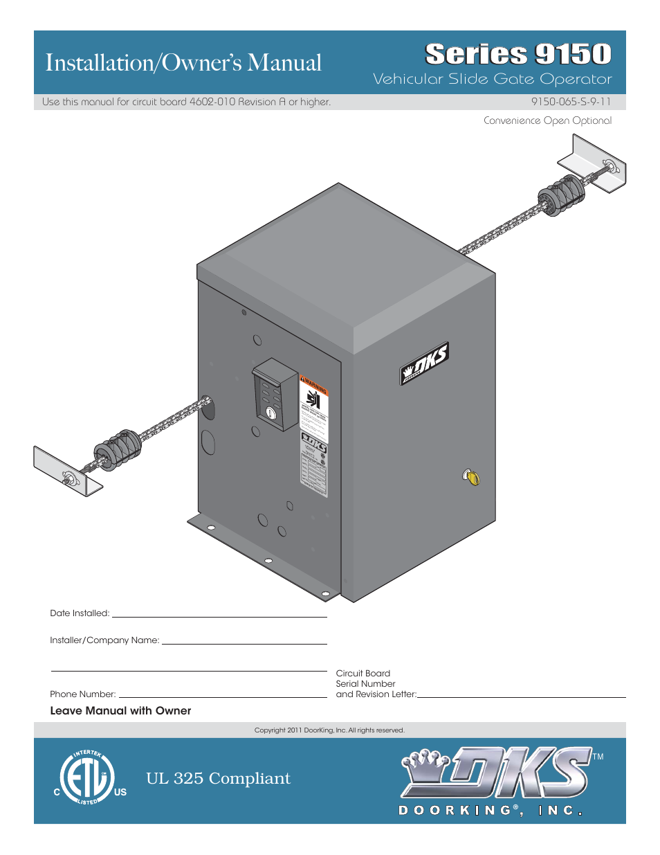 Controlled Products Systems Group 9150-080 User Manual | 56 pages