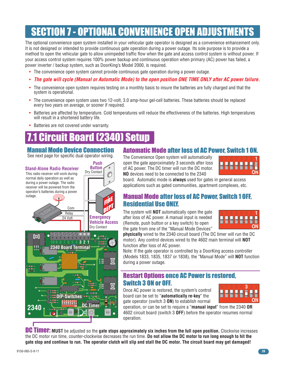 Dc timer | Controlled Products Systems Group 9150-080 User Manual | Page 41 / 56