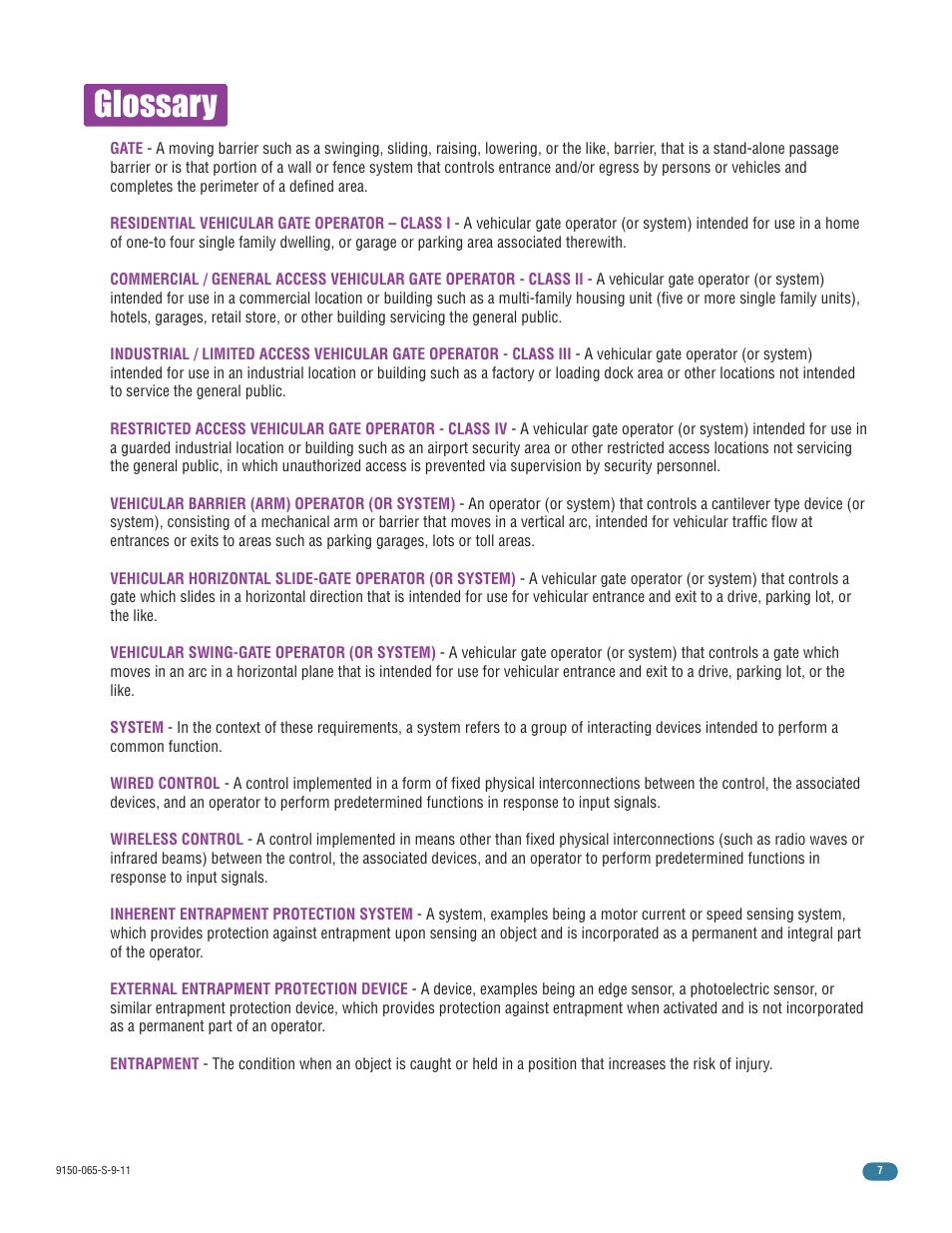 Glossary | Controlled Products Systems Group 9150-080 User Manual | Page 9 / 56