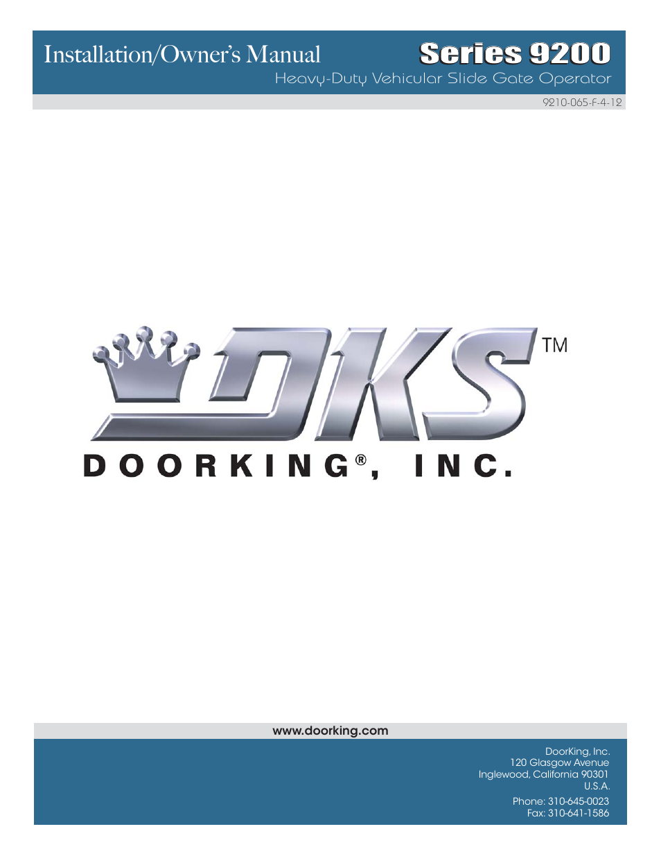 Series 9200, Installation/owner’s manual | Controlled Products Systems Group 9210-081 User Manual | Page 42 / 42