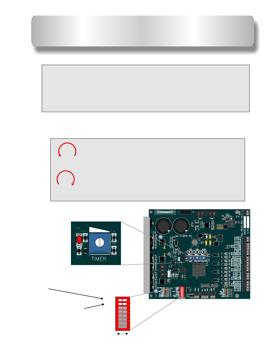 Timer adjustment, Off on | Controlled Products Systems Group AOMSL1501HPDC User Manual | Page 24 / 29