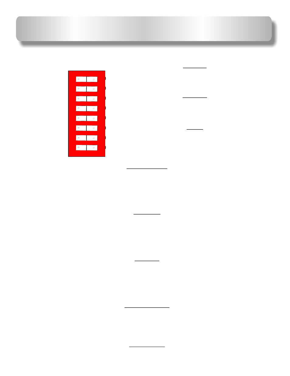 Dip switch functions, Timer, Radio | Fail sf/sc, Pass, Slave, Auto open, Open l/r | Controlled Products Systems Group AOMSL1501HPDC User Manual | Page 25 / 29