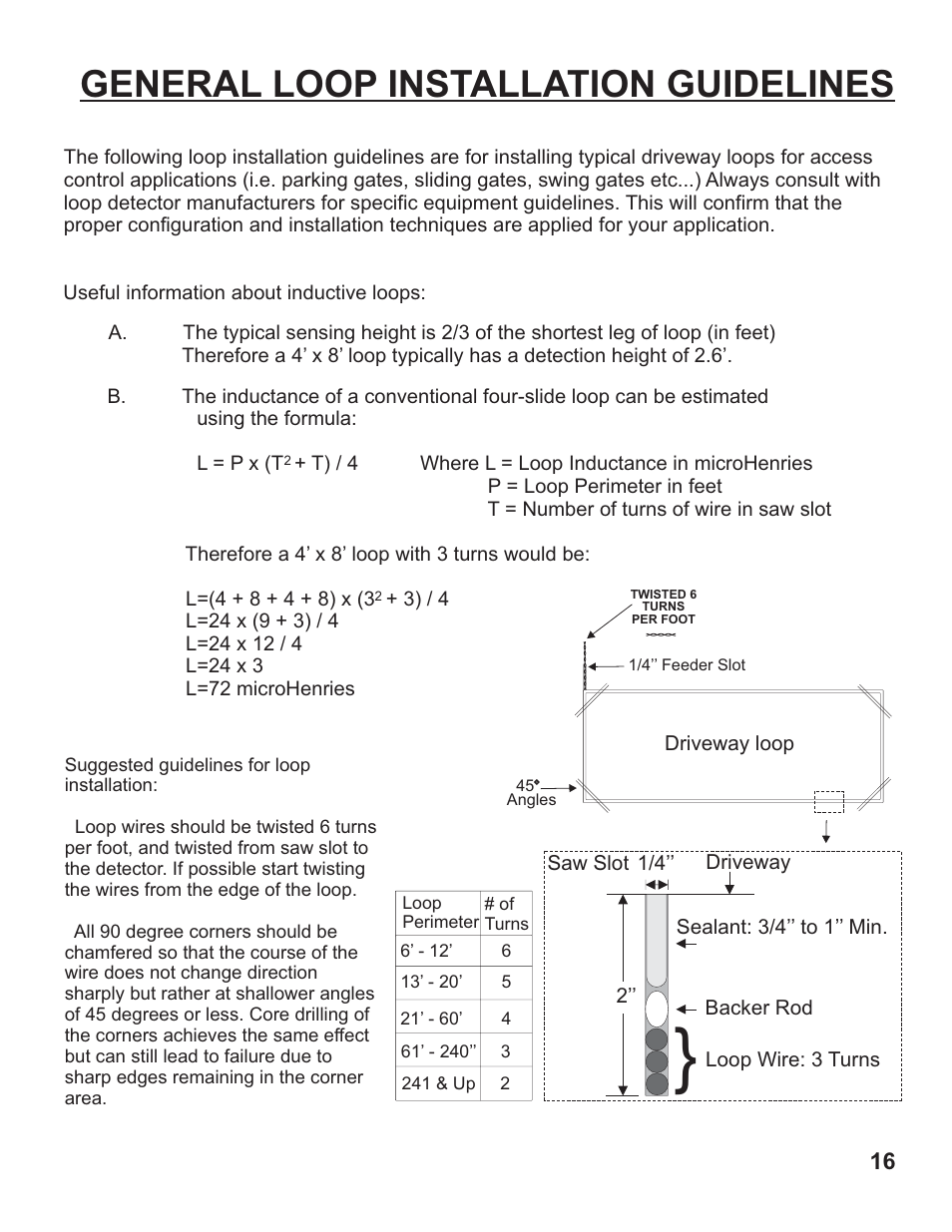 General loop installation guidelines | Controlled Products Systems Group AOMSW350DC User Manual | Page 17 / 32