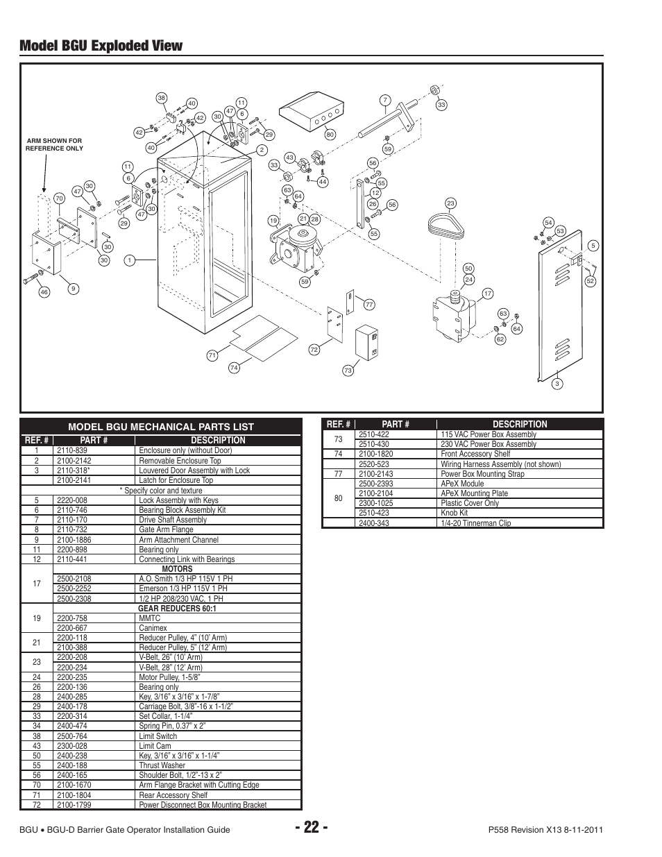 Model bgu exploded view | Controlled Products Systems Group BGU-12-311 User Manual | Page 24 / 28