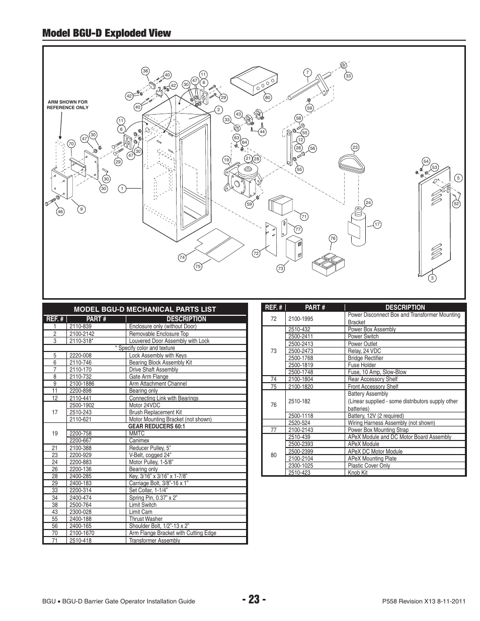 Model bgu-d exploded view | Controlled Products Systems Group BGU-12-311 User Manual | Page 25 / 28