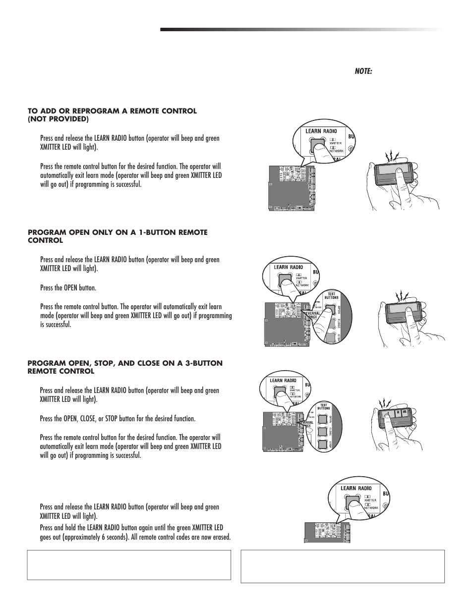 Programming, Remote controls, Erase all codes | Controlled Products Systems Group CSL24V User Manual | Page 25 / 48