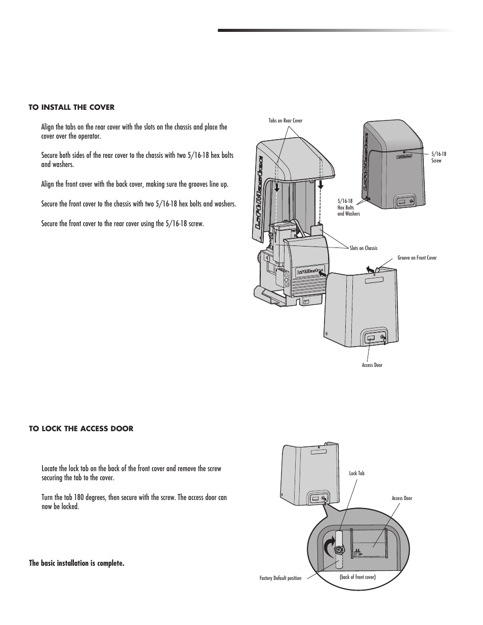 Finish installation, Install the cover | Controlled Products Systems Group CSL24V User Manual | Page 26 / 48