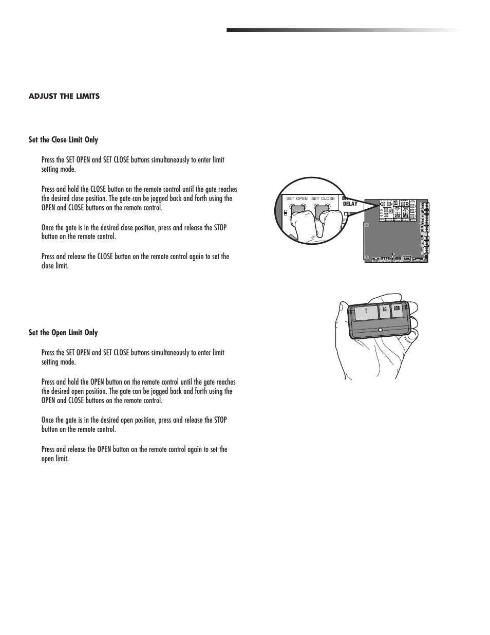 Diagnostic codes, Additional features, Limit setup with a remote control | Controlled Products Systems Group CSL24V User Manual | Page 33 / 48