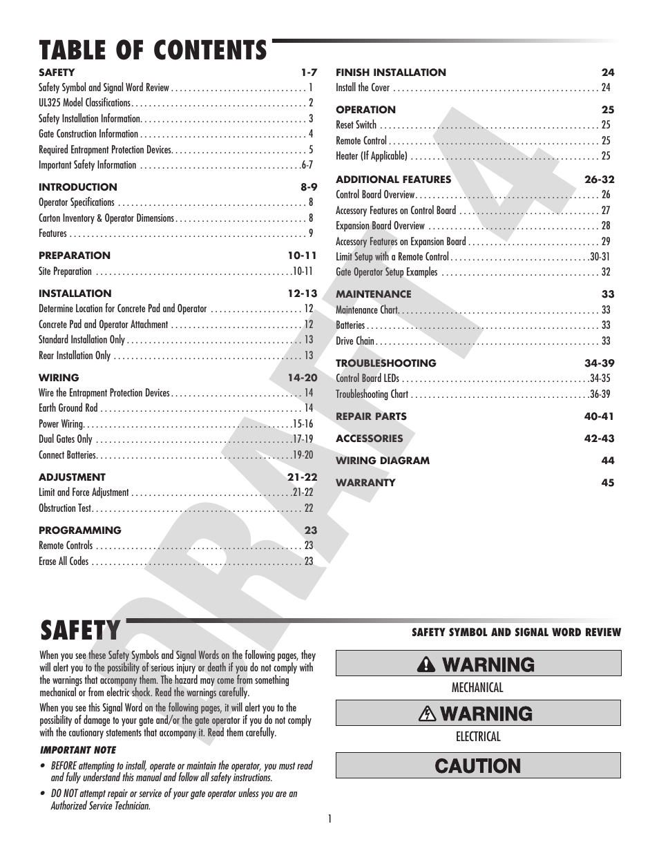 Safety table of contents | Controlled Products Systems Group CSL24VH User Manual | Page 3 / 48