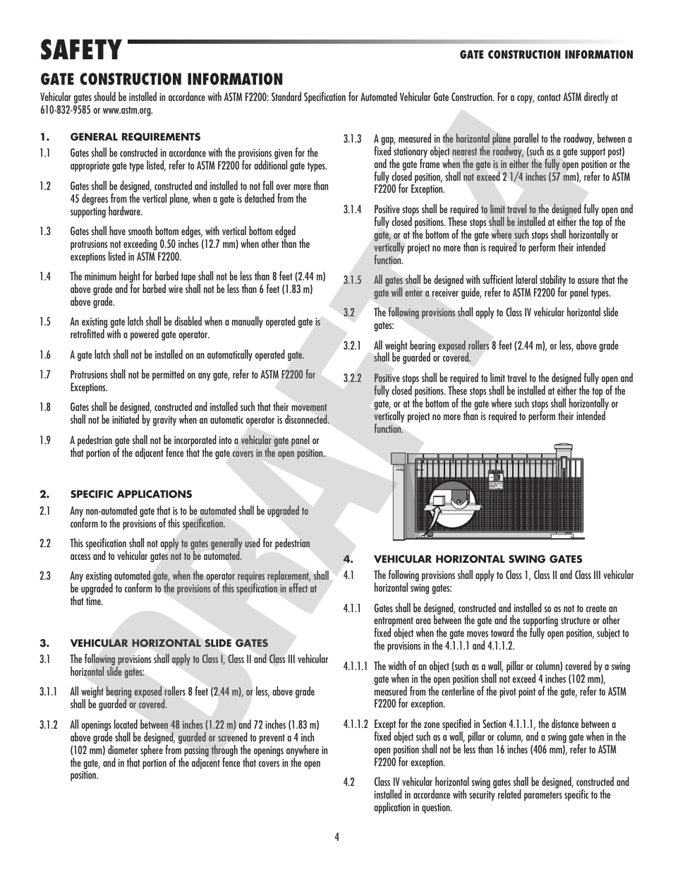 Safety, Gate construction information | Controlled Products Systems Group CSL24VH User Manual | Page 6 / 48