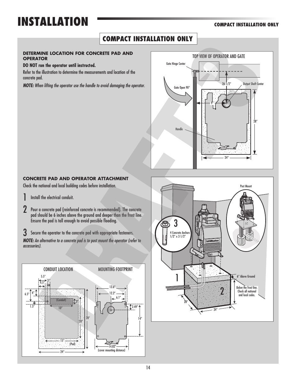 Installation, Compact installation only | Controlled Products Systems Group CSW24V User Manual | Page 16 / 48