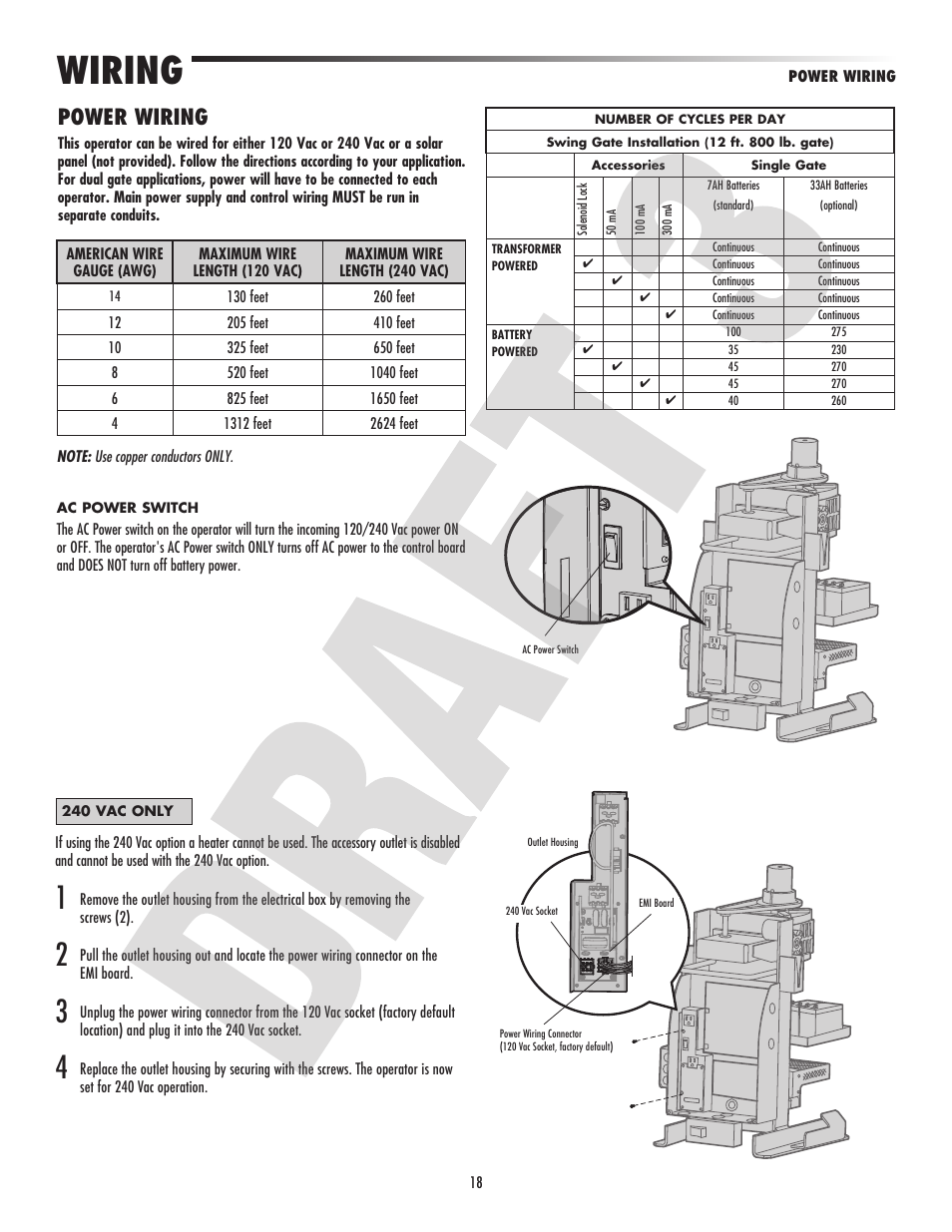 Wiring, Power wiring | Controlled Products Systems Group CSW24V User Manual | Page 20 / 48
