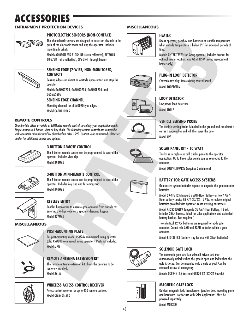 Accessories | Controlled Products Systems Group CSW24V User Manual | Page 45 / 48