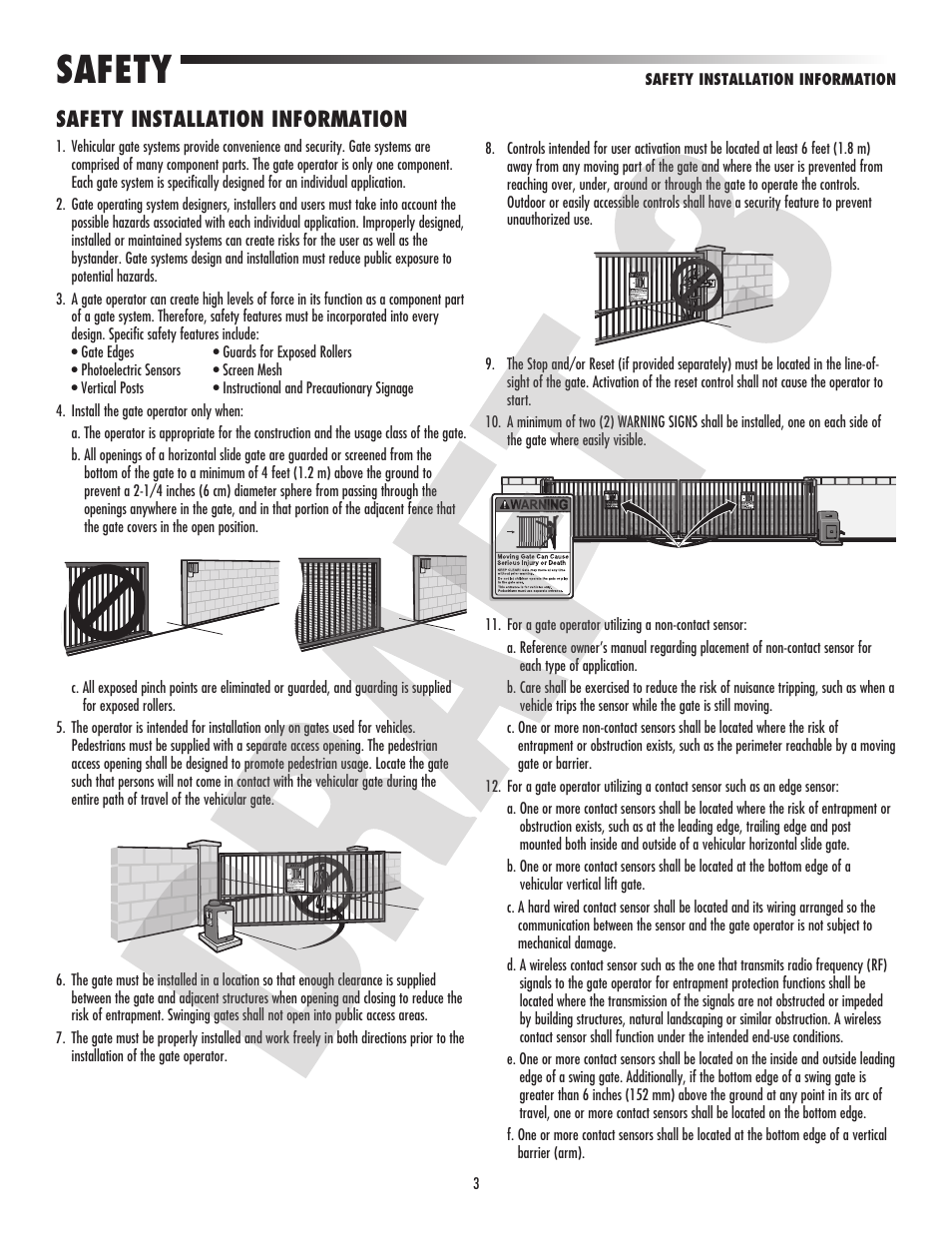 Safety, Safety installation information | Controlled Products Systems Group CSW24V User Manual | Page 5 / 48