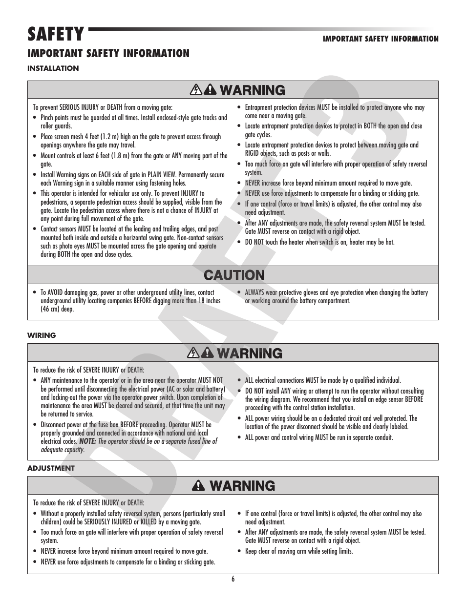 Safety, Important safety information | Controlled Products Systems Group CSW24V User Manual | Page 8 / 48