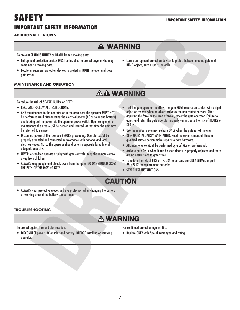 Safety, Important safety information | Controlled Products Systems Group CSW24V User Manual | Page 9 / 48