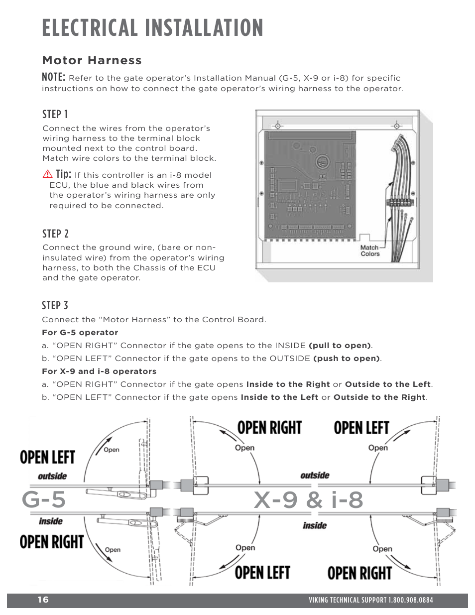 Electrical installation, G-5 x-9 & i-8 | Controlled Products Systems Group ECUMSING5 User Manual | Page 18 / 44