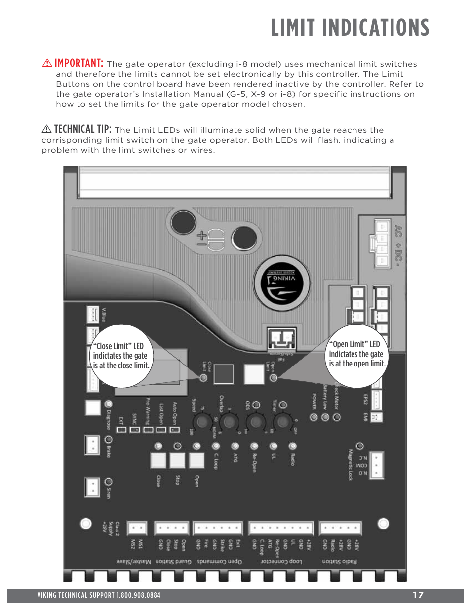 Limit indications, Technical tip, Important | Controlled Products Systems Group ECUMSING5 User Manual | Page 19 / 44