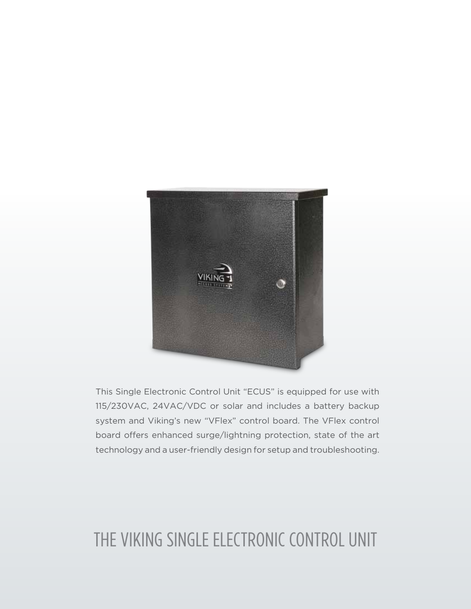 The viking single electronic control unit | Controlled Products Systems Group ECUMSING5 User Manual | Page 2 / 44