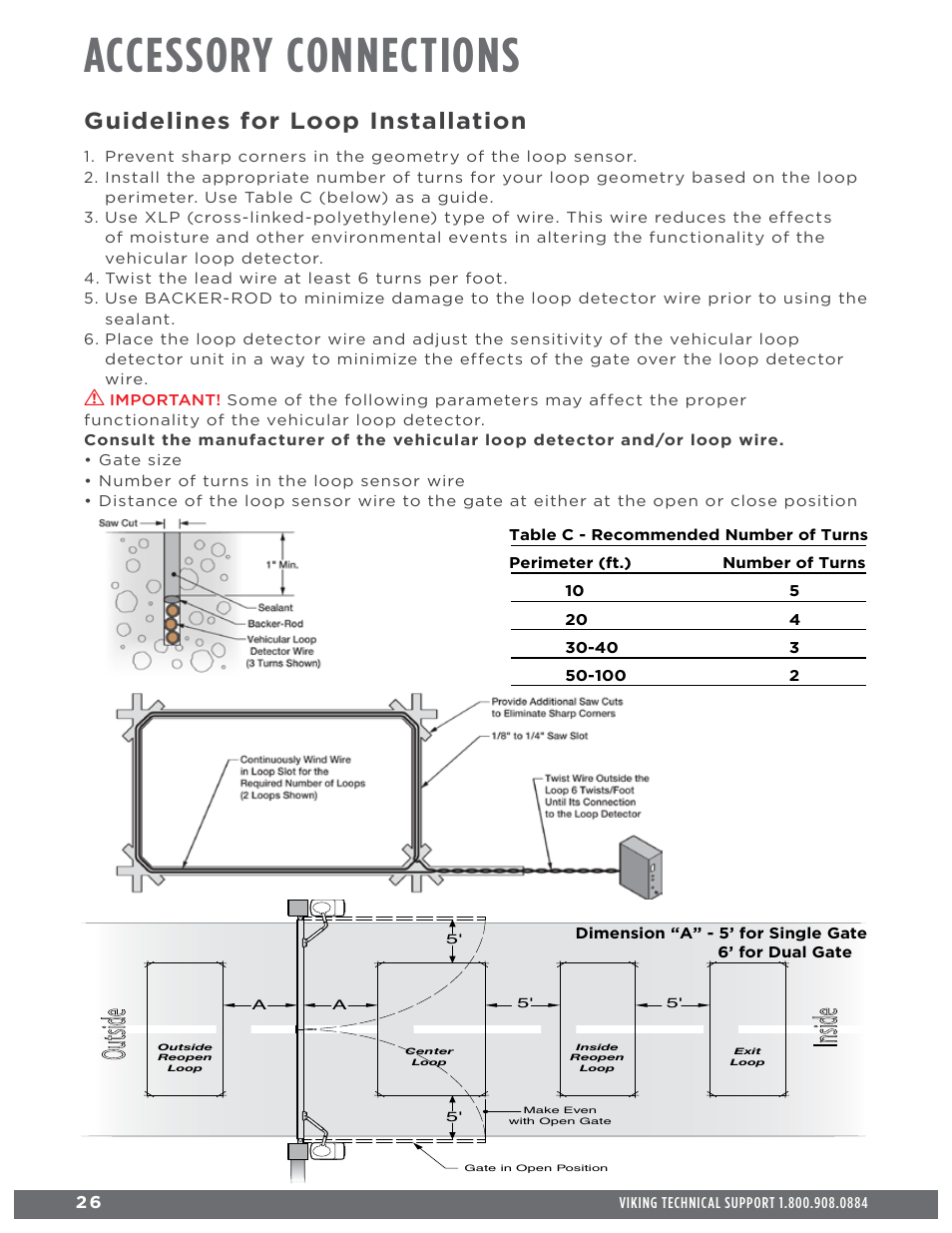Accessory connections, Guidelines for loop installation | Controlled Products Systems Group ECUMSING5 User Manual | Page 28 / 44