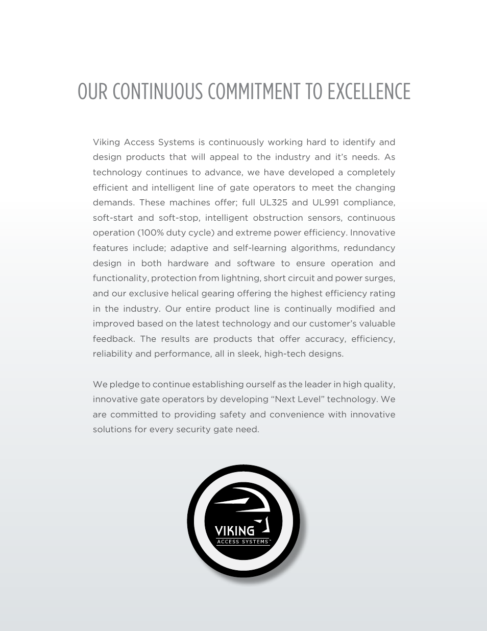 Our continuous commitment to excellence | Controlled Products Systems Group ECUMSING5 User Manual | Page 43 / 44