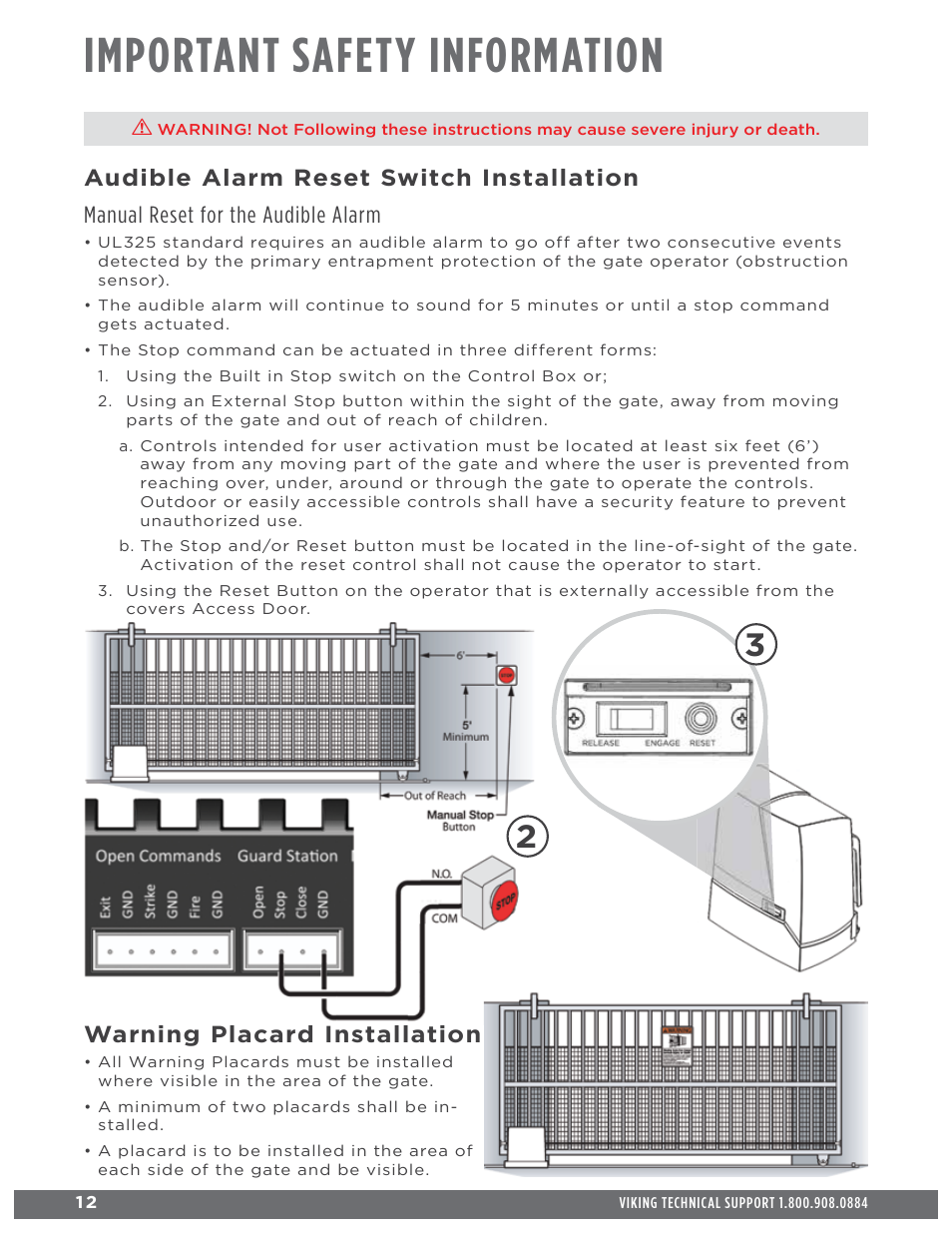 Important safety information, Warning placard installation | Controlled Products Systems Group H10NX User Manual | Page 14 / 50