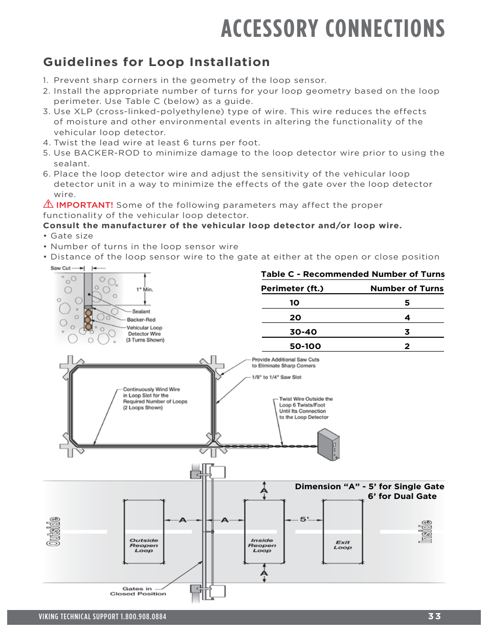Accessory connections, Guidelines for loop installation | Controlled Products Systems Group H10NX User Manual | Page 35 / 50