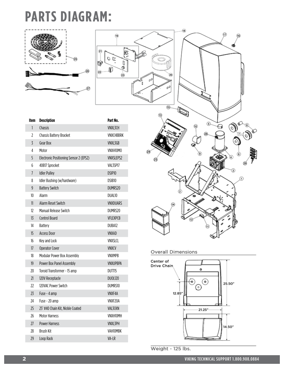 Parts diagram | Controlled Products Systems Group H10NX User Manual | Page 4 / 50