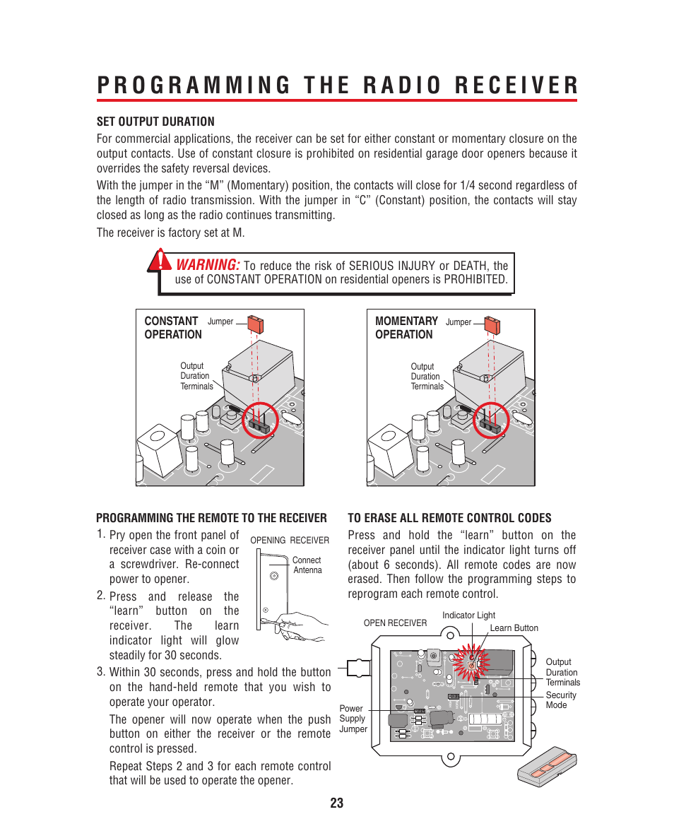 Warning | Controlled Products Systems Group HCT5011O3-08 User Manual | Page 25 / 36