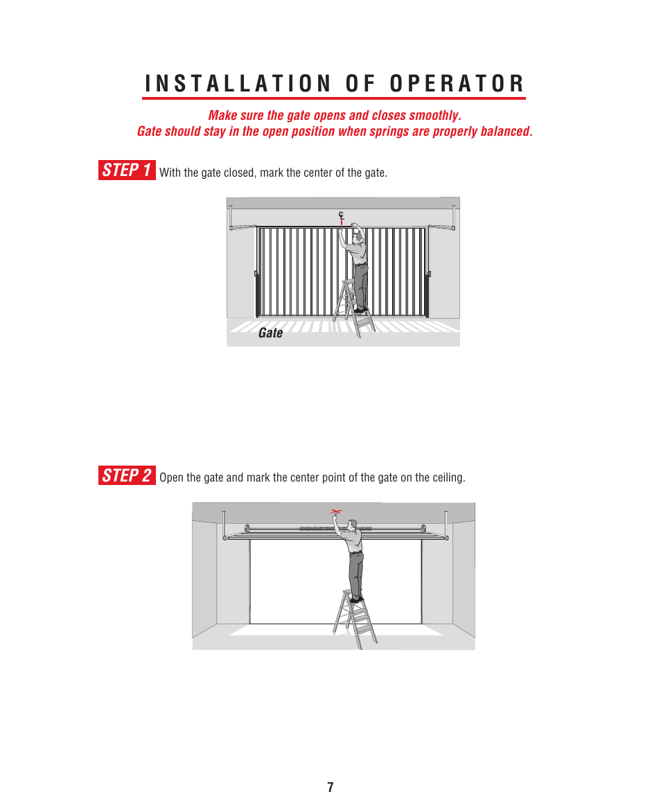 Installation of operator, Step 1 step 2 | Controlled Products Systems Group HCT5011O3-08 User Manual | Page 9 / 36