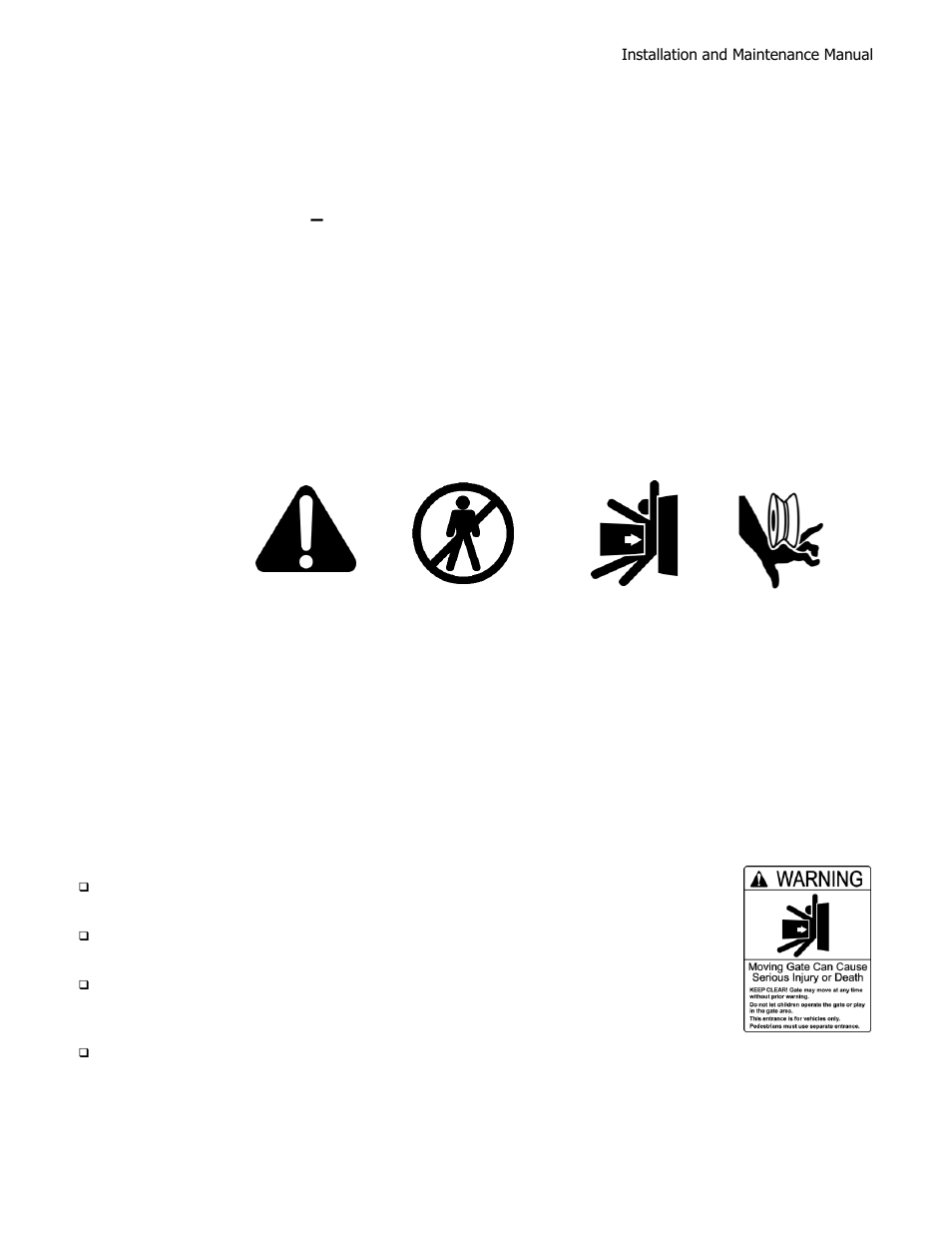 Safe gate design, Important information – review before installation, Install an automatic gate operator only when | Read this first | Controlled Products Systems Group HRG 220-A ST User Manual | Page 17 / 90