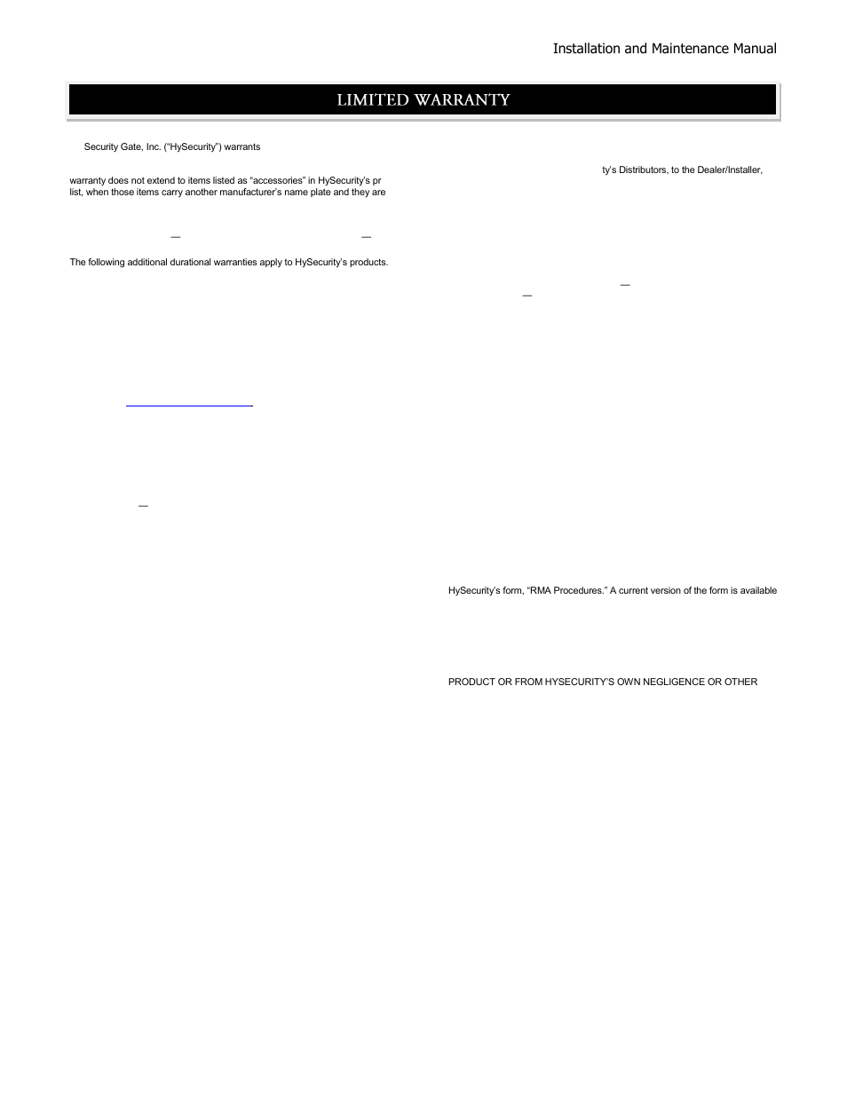 Installation and maintenance manual 75 | Controlled Products Systems Group HRG 220-A ST User Manual | Page 89 / 90