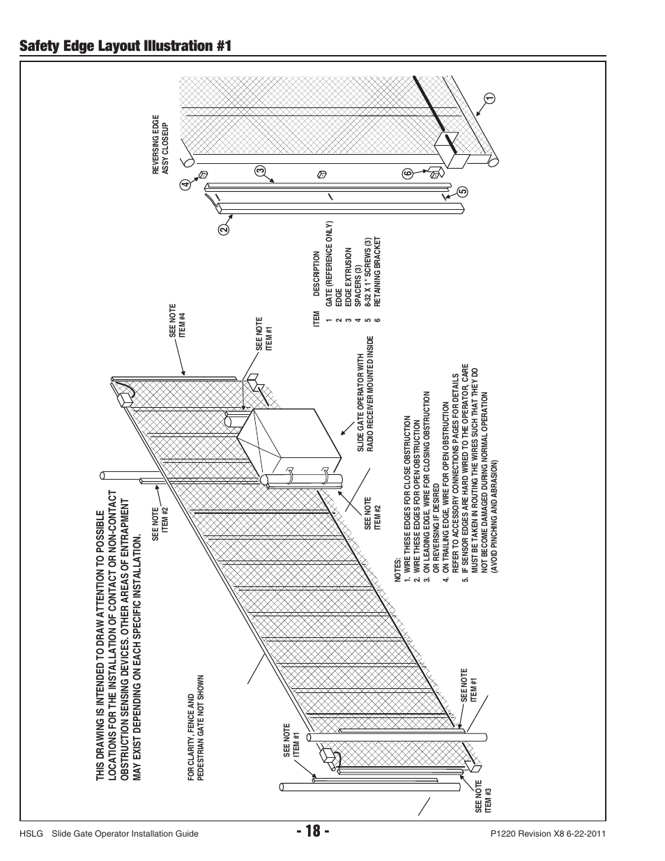 Safety edge layout illustration #1 | Controlled Products Systems Group HSLG-111 User Manual | Page 20 / 34