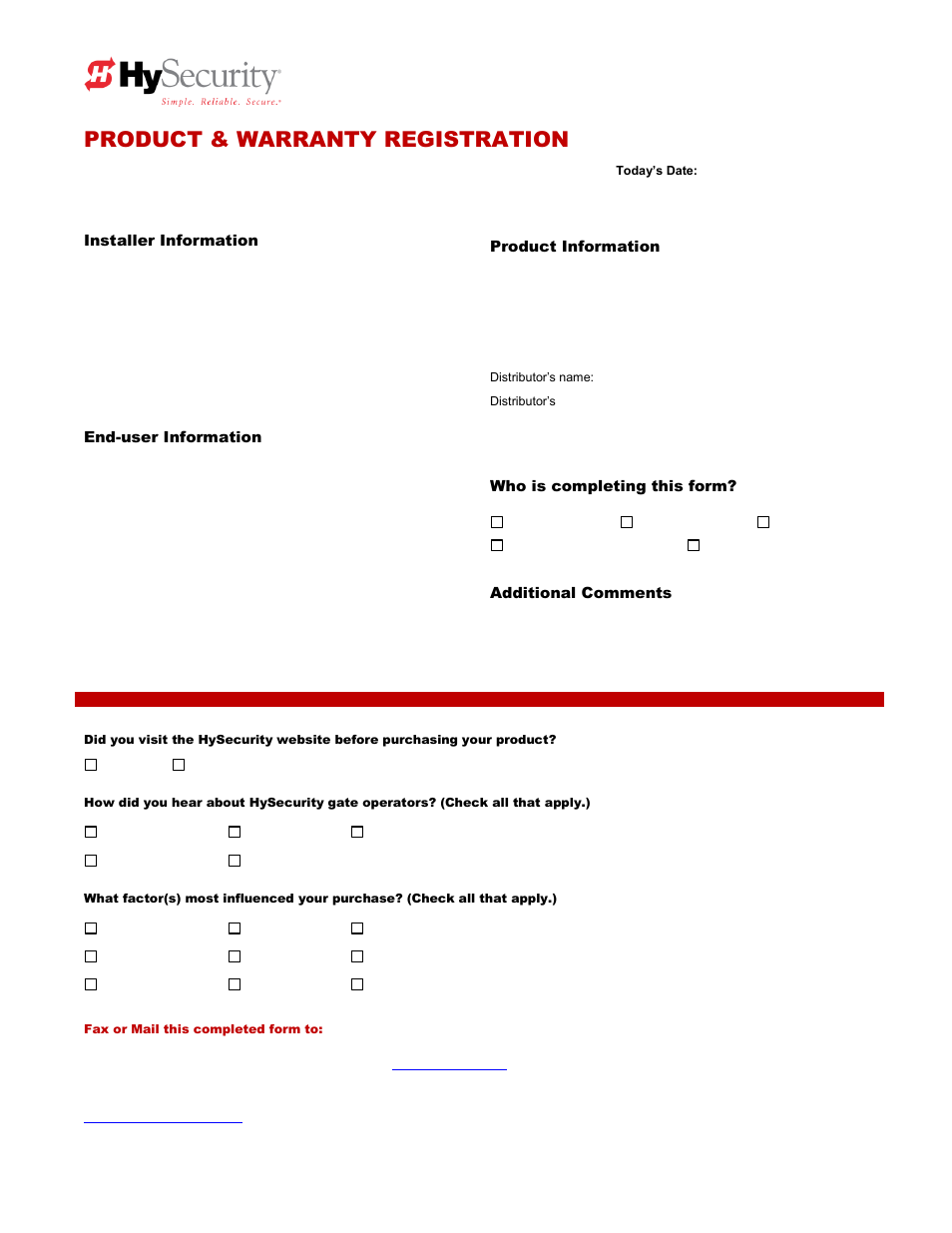 Product & warranty registration | Controlled Products Systems Group HTG 320-2 ST User Manual | Page 12 / 74