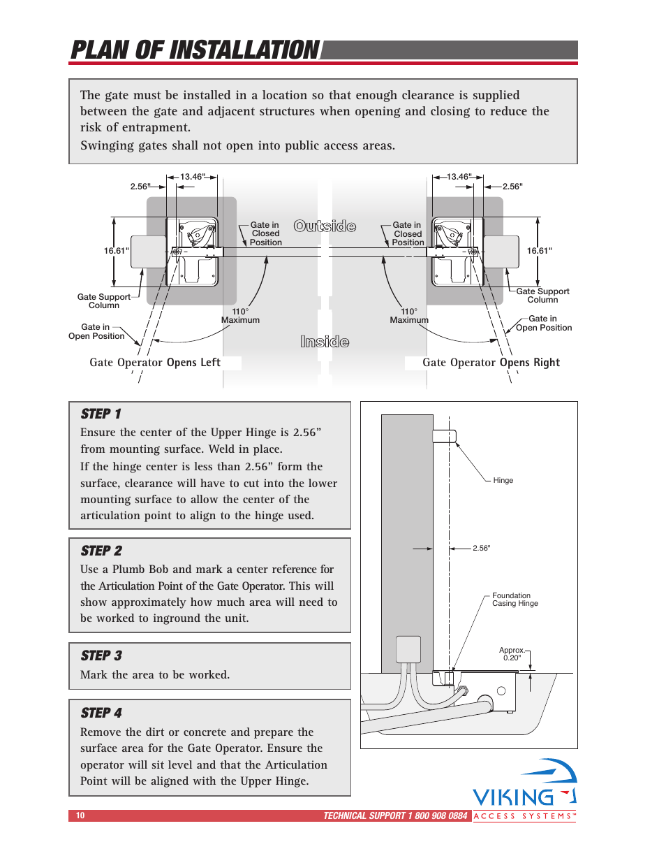 Plan of installation, Inside outside, Step 1 | Step 2, Step 3, Step 4 | Controlled Products Systems Group I8 User Manual | Page 14 / 39