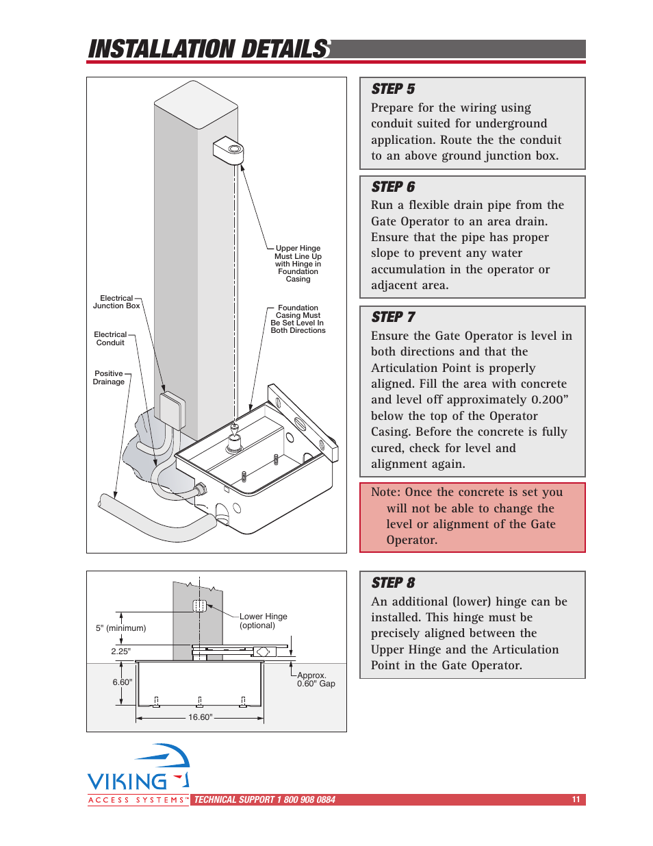 Installation details, Step 5, Step 6 | Step 7, Step 8 | Controlled Products Systems Group I8 User Manual | Page 15 / 39